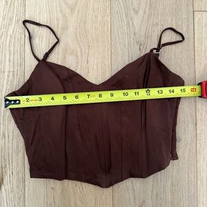 Zara Chocolate Brown Spaghetti Strap Corset Top Size L